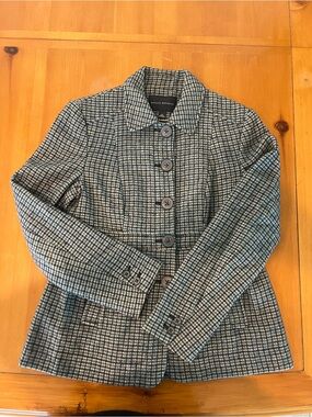 Banana Republic Women's Houndstooth Blazer - Blue & Gray women size 6